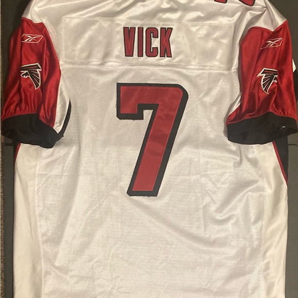 MICHAEL VICK ATLANTA FALCONS VINTAGE JERSEY REEBOK WHITE AUTHENTIC NFL MEN - Picture 6 of 6